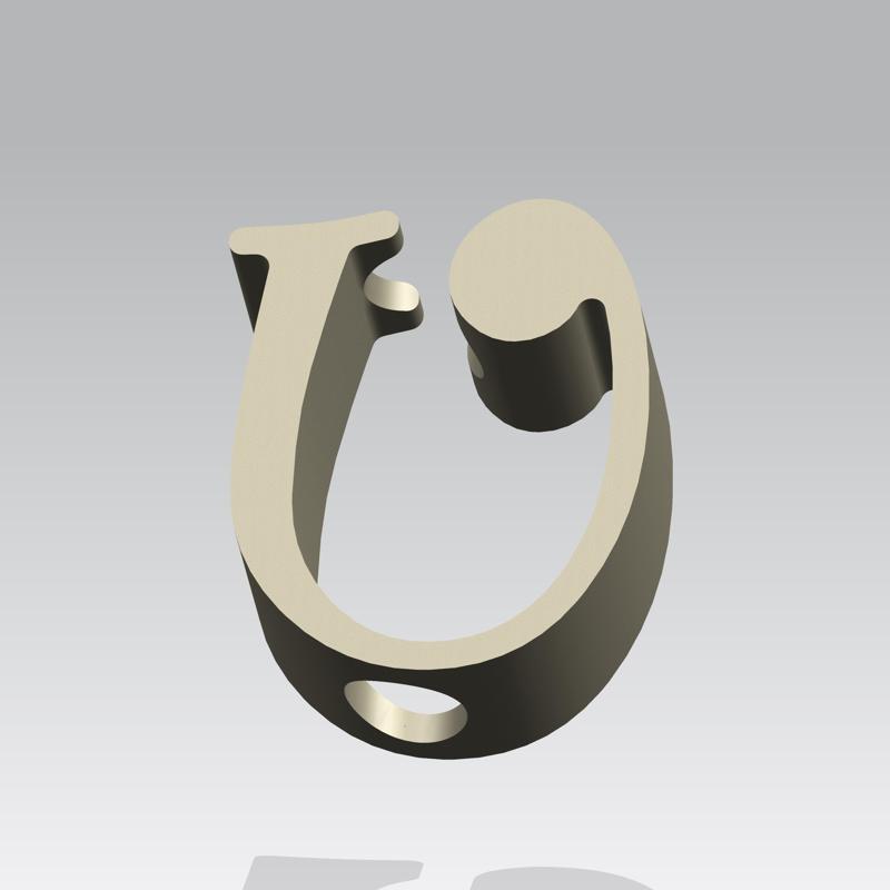 Straw topper letter U