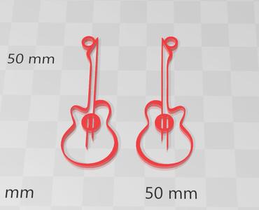 Cute guitar earrings