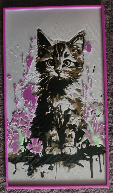 Cute Baby Cat Black - HueForge