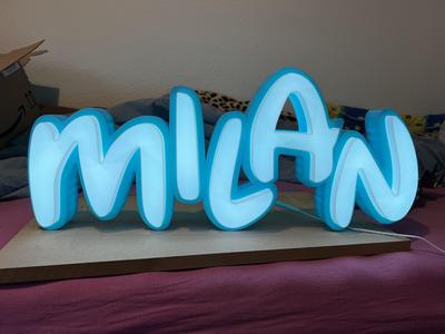 LED Name Lampe ( Milan )