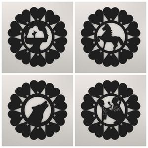 Heart Wall Decoration Set of 4 WASET5 Bundle
