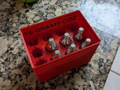 Gridfinity 16 grams Co2 cartridge holder 