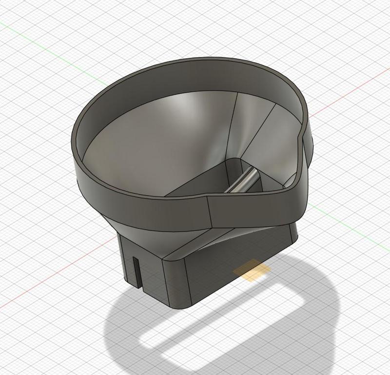 funnel with outlet spout, Trichter mit Schnautze