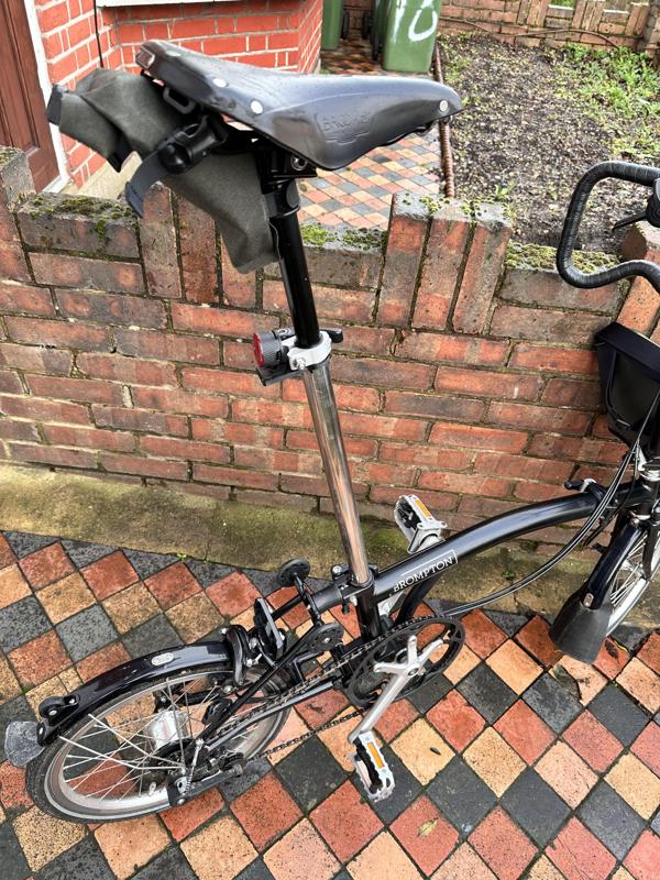 Brompton Be Seen Lights for 3rd party seats like Brooks regular and telescopic seat post