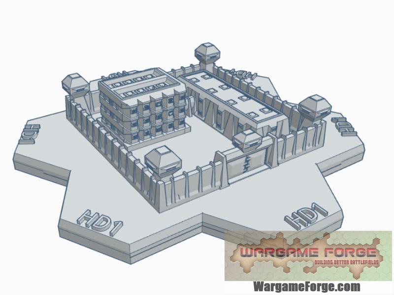 Military Security Complex Hex Map Scale HMSMil015