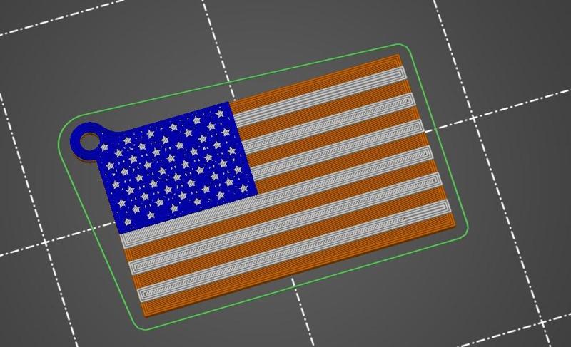 American Flag Keychain