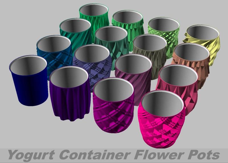 Upcycled 32oz Yogurt Container Flower Pots