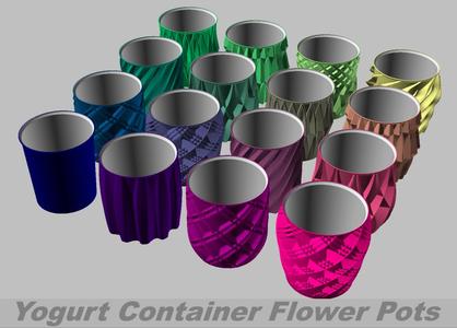 Upcycled 32oz Yogurt Container Flower Pots