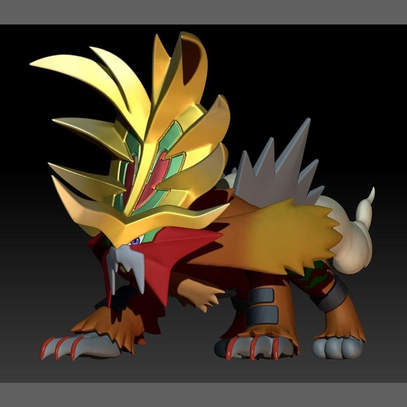 Pokemon Paradox Ancient Entei Gouging Fire