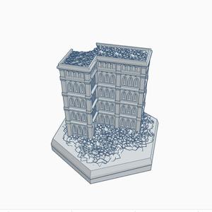 Gothic Ruined Building 24 Hex Map Scale HMSGR024