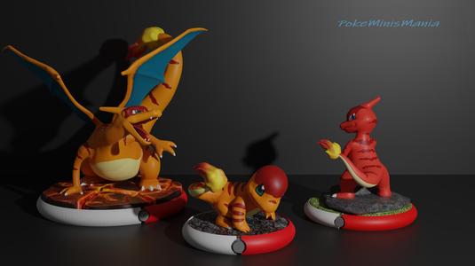 Clone Charmander, Charmeleon and Charizard 3D print model