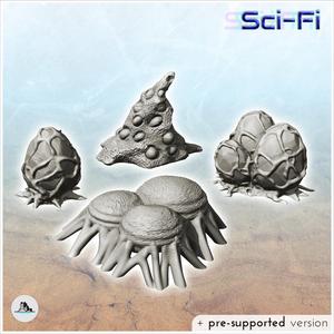 Set of alien eggs (3) - Future Sci-Fi SF Post apocalyptic Tabletop Scifi Wargaming Planetary exploration RPG Terrain