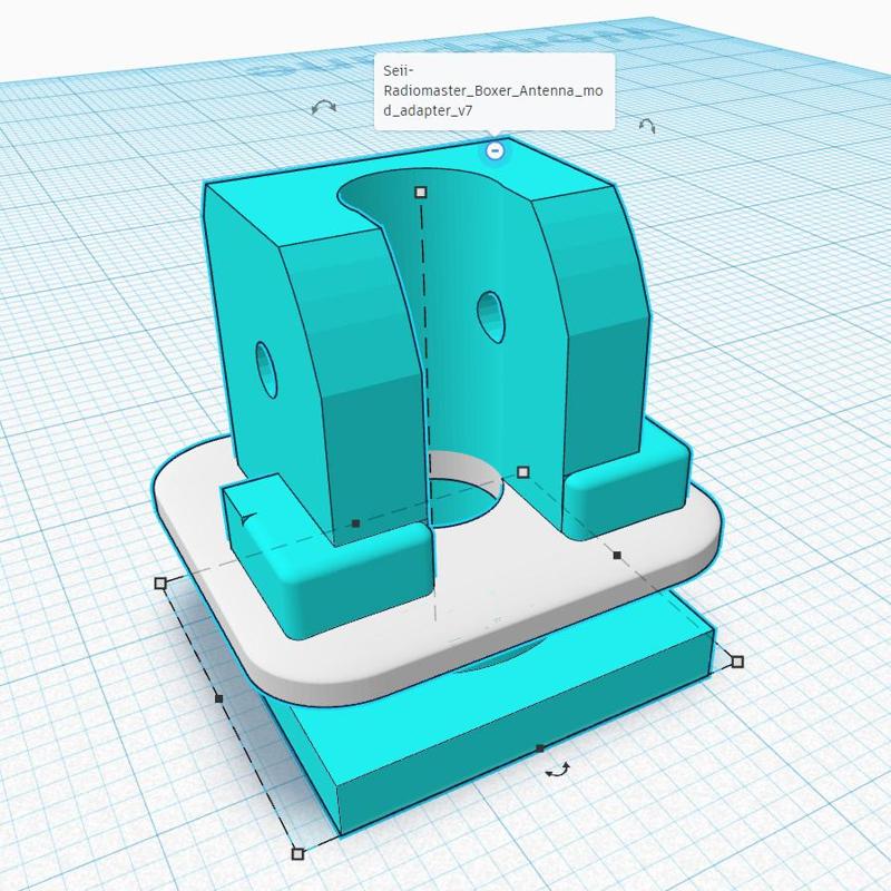Seii-Radiomaster Boxer Antenna mod adapter v7 PETG