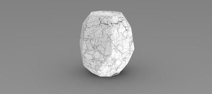 Marble Style Polygon Vase – Modern Geometric 3D Print Decor