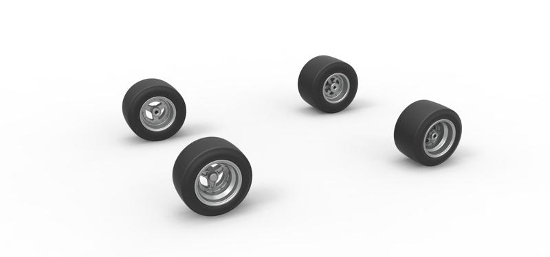 Wheel set of Pavement 600 Micro sprint car Scale 1:25