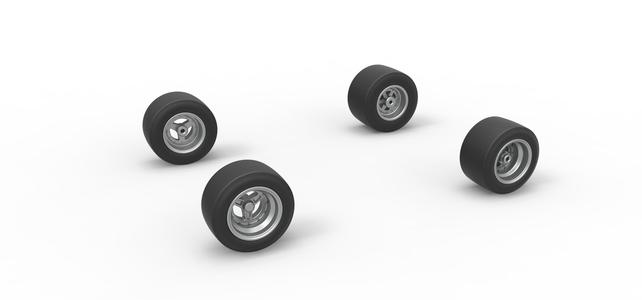 Wheel set of Pavement 600 Micro sprint car Scale 1:25