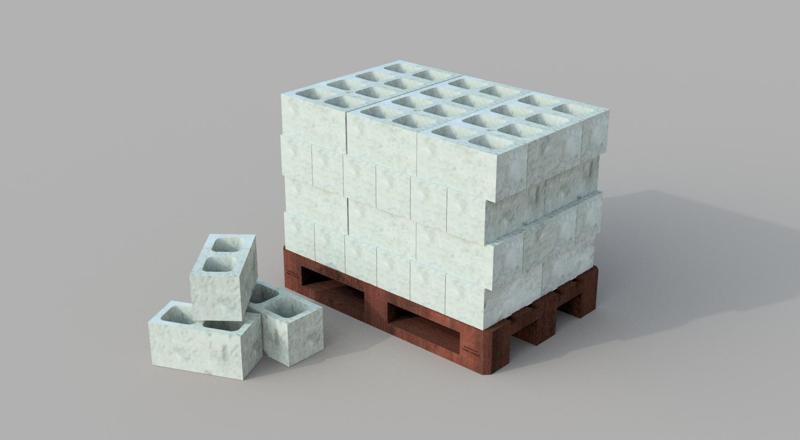 1/87 - HO Scale - Europallets with Bricks Cargo Train
