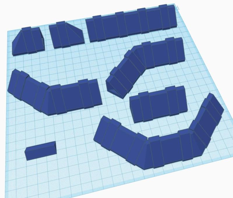 CONCRETE WALL SET FOR 28MM WARGAME (FDM FRIENDLY)
