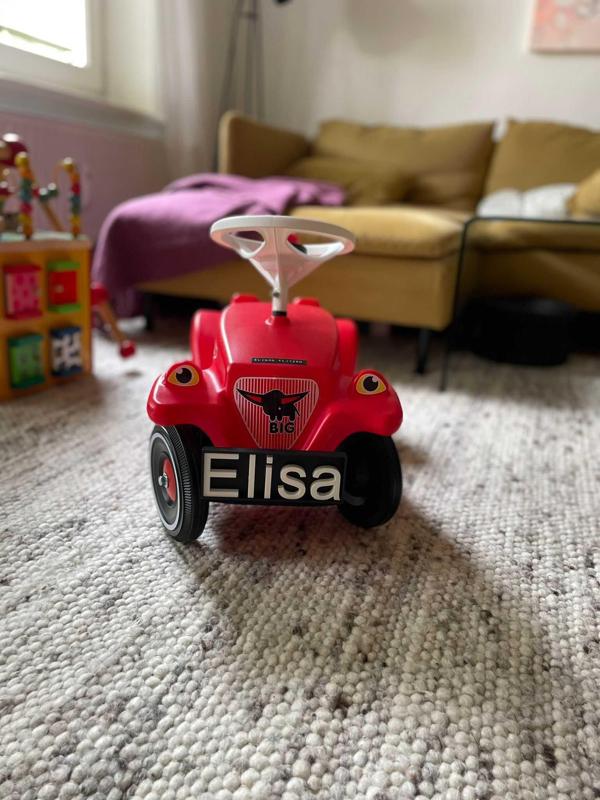 Name sign for Bobby Car