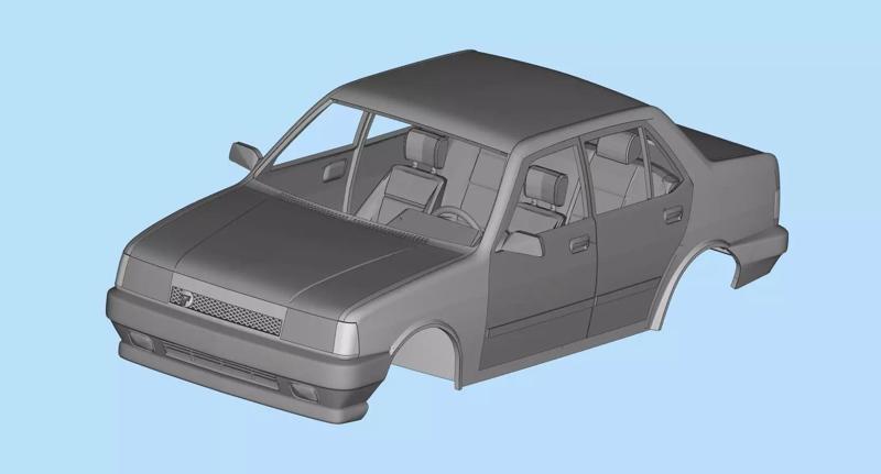 3d printable car Turkish Tofas Sahin Regata Fiat stl file