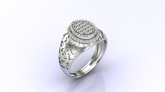 Gents Ring Print Ready STL 3DM Gents Rings Diamond Men Ring 3D print model