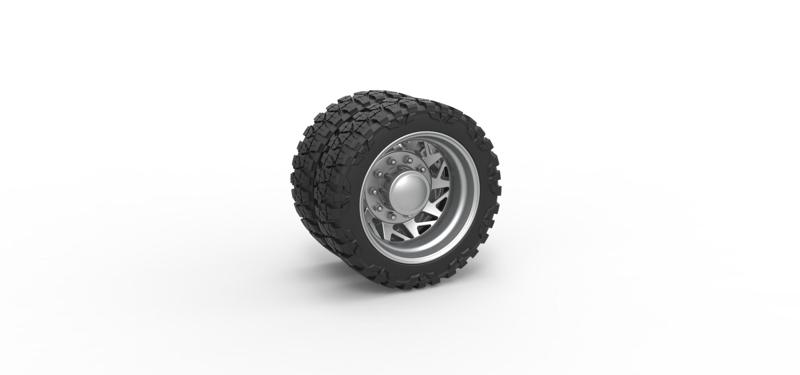 Diecast Rear semi wheel for pickup Version 14 Scale 1:25