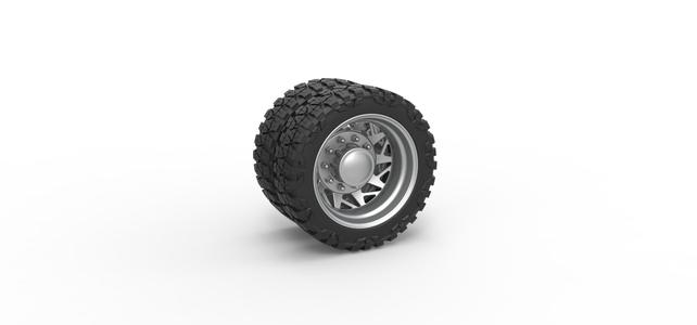 Diecast Rear semi wheel for pickup Version 14 Scale 1:25