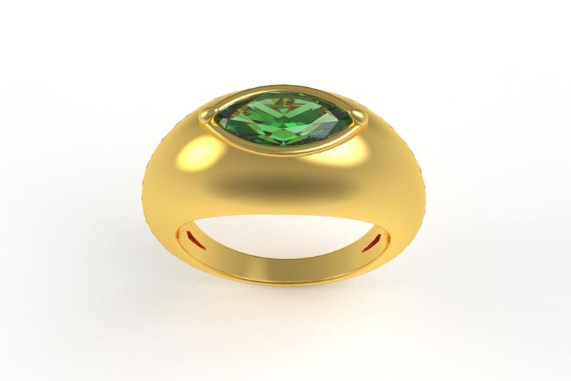 00011 Marquise Diamond Signet Ring