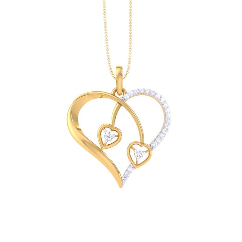 3D Printable Cad jewelry design of Lady diamond Pendant