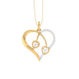 3D Printable Cad jewelry design of Lady diamond Pendant