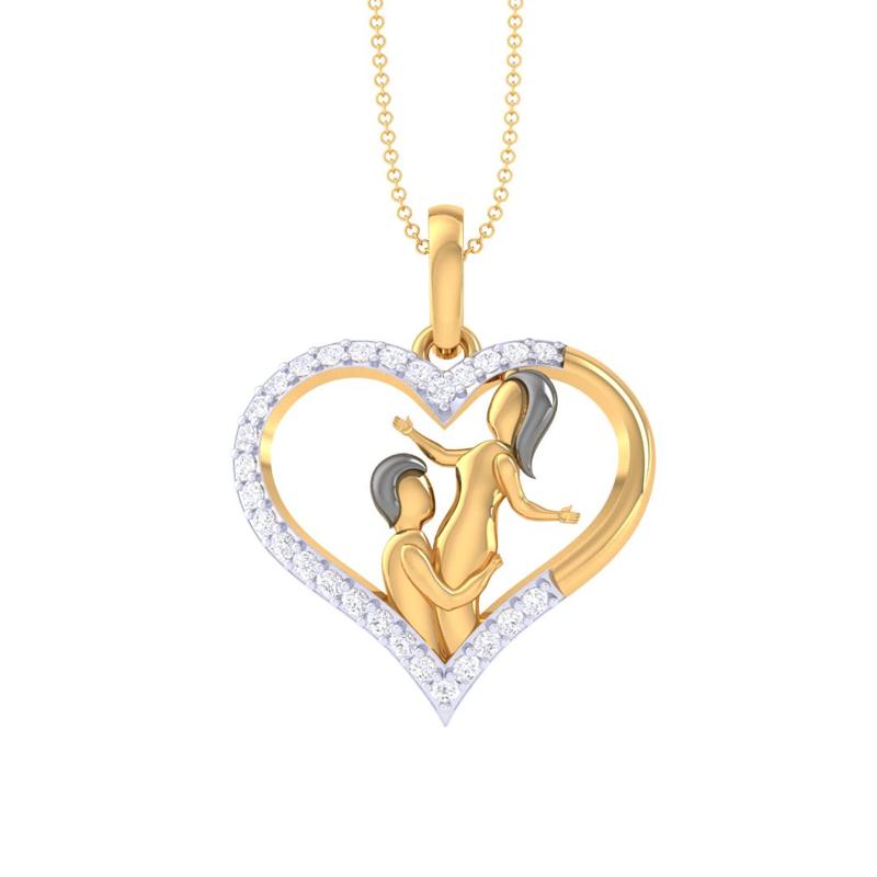 3D Printable Cad jewelry design of Lady diamond Pendant