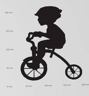 Wall tattoo little boy on tricycle