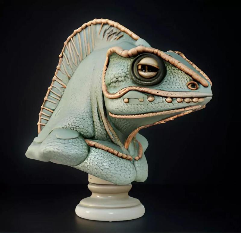 Chameleon Bust 3D Model - STL Printable Reptile