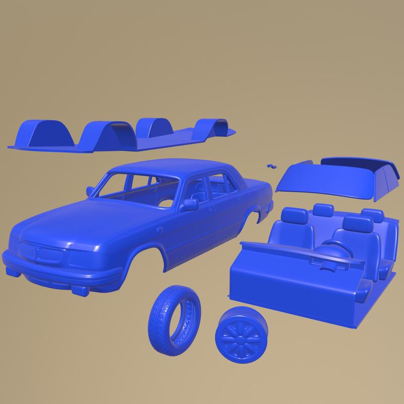 GAZ 3110 Volga 2005 PRINTABLE CAR IN SEPARATE PARTS