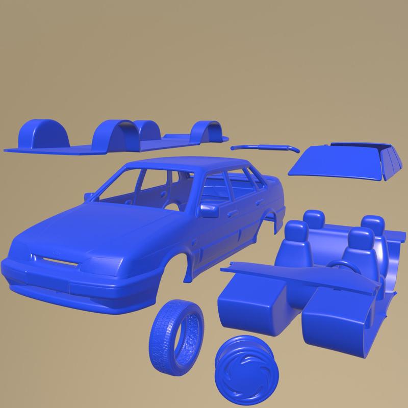 VAZ Lada Samara 2115 sedan 1997 PRINTABLE CAR IN SEPARATE PARTS