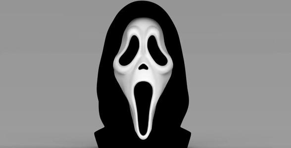 Ghostface bust ready for full color 3D printing