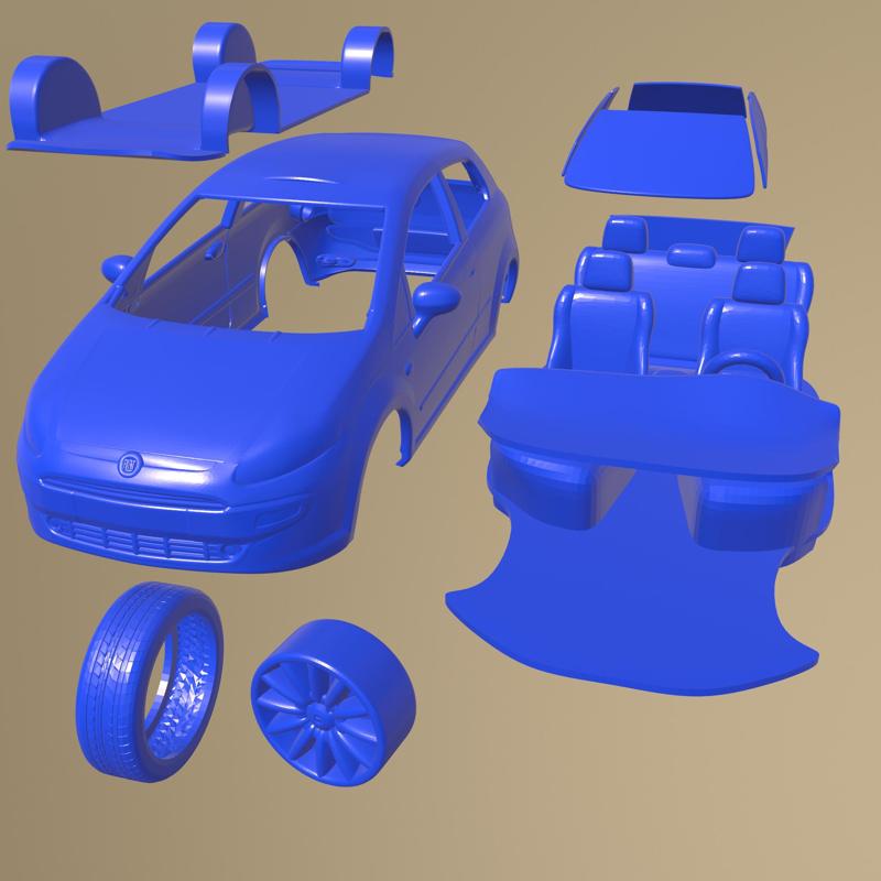 Fiat Punto Evo 3-door 2010 PRINTABLE CAR IN SEPARATE PARTS