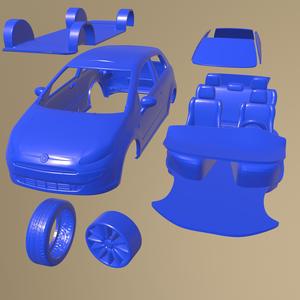 Fiat Punto Evo 3-door 2010 PRINTABLE CAR IN SEPARATE PARTS