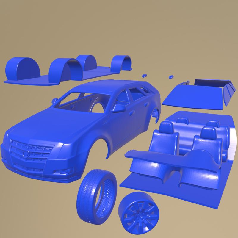 Cadillac CTS sport wagon 2009 PRINTABLE CAR IN SEPARATE PARTS