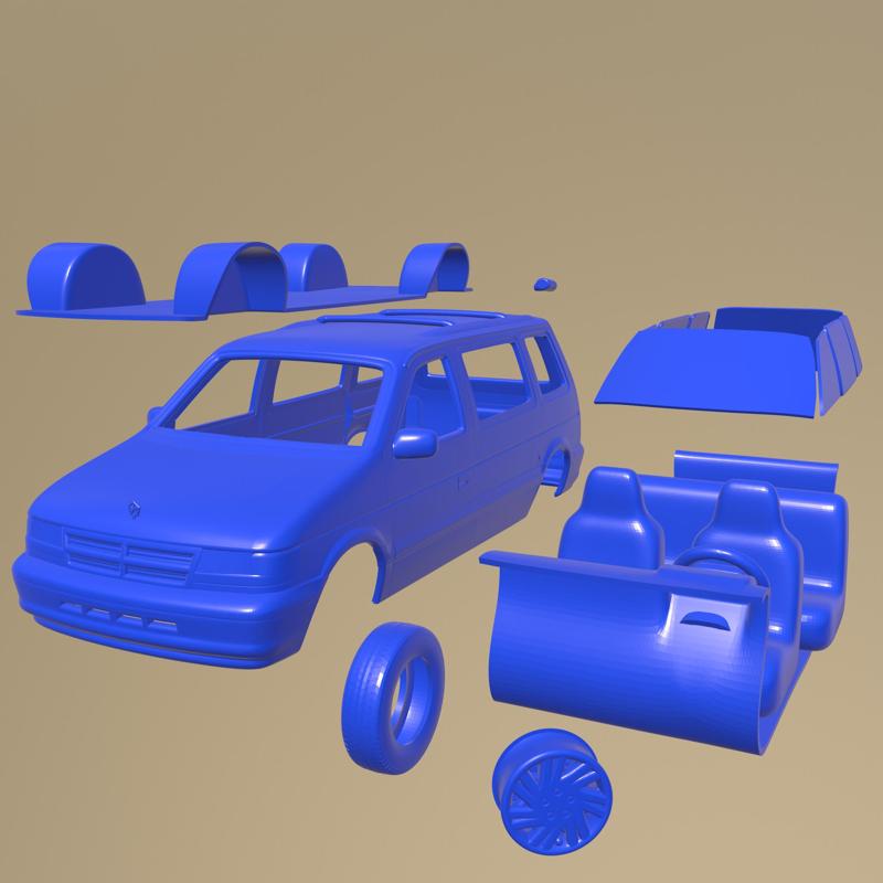 Dodge Caravan 1990 PRINTABLE CAR IN SEPARATE PARTS
