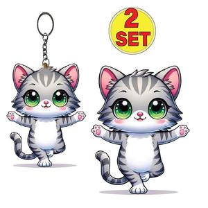Dancing cat chibi toy And keychain STL file