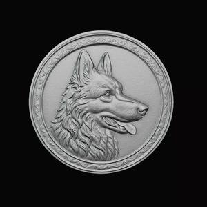 German Shepherd bas-relief