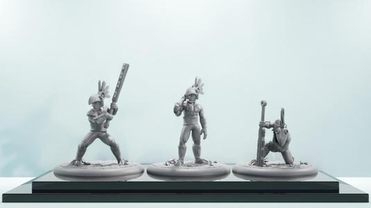 3 Pack DnD Mini - 35mm Aztec Style Melee Character