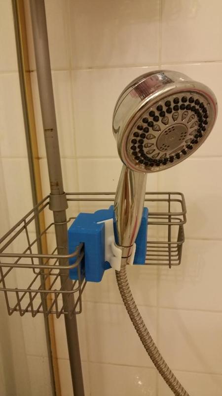 Shower mount for shower pole, caddies and shelves