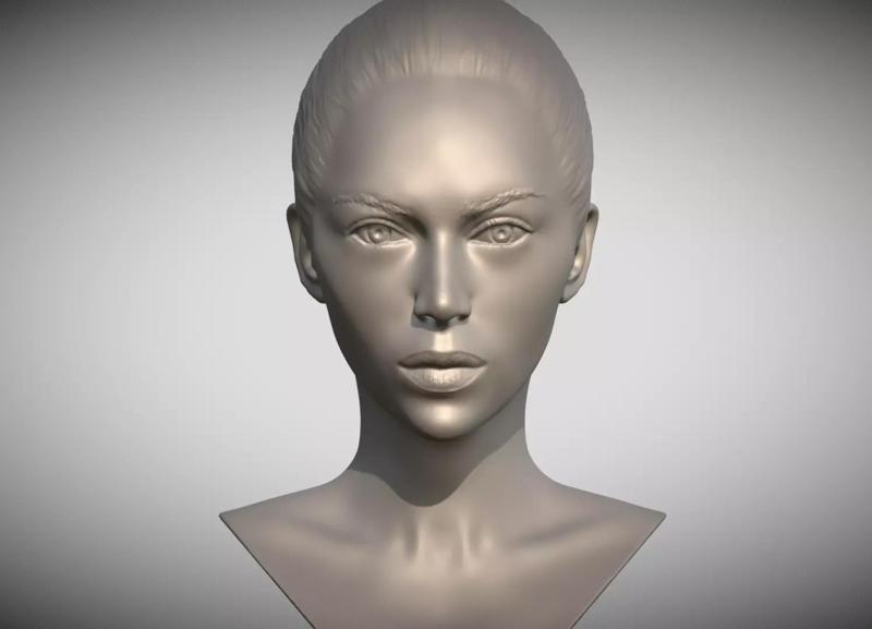 Attractive woman bust 3D printing ready 9
