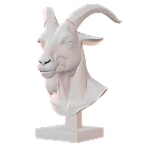 Spirited Goat Head on Stand