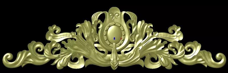 Central decor ornament for furniture 3D model Western flower