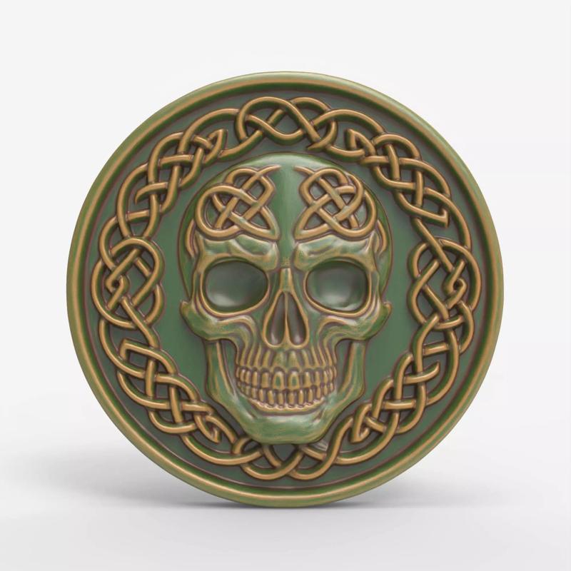 Celtic Skull Relief STL File for CNC Carving 3D Printing Laser