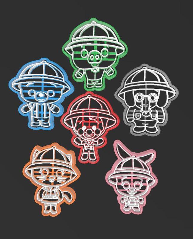 Plim plim Safari, cookie cutters set