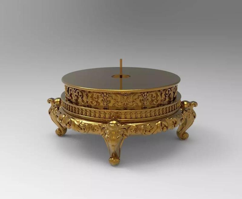 Pedestal ornate gold candle holder